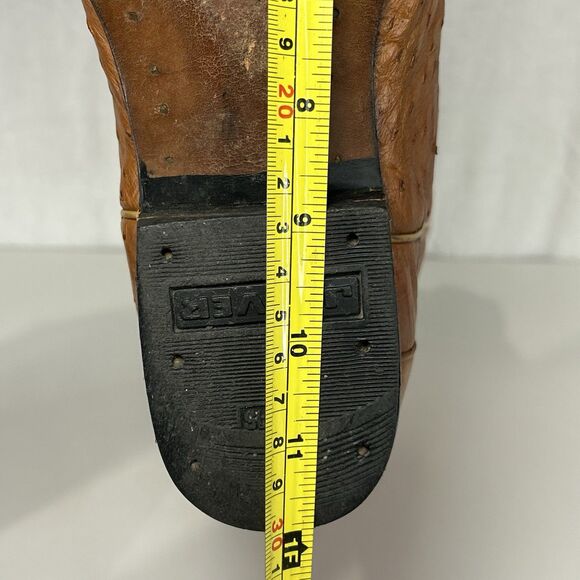 Vintage JE-VER COWBOY Boots Brown Ostrich Leather Men’s Size 10.5 Western Mexico - Picture 11 of 11
